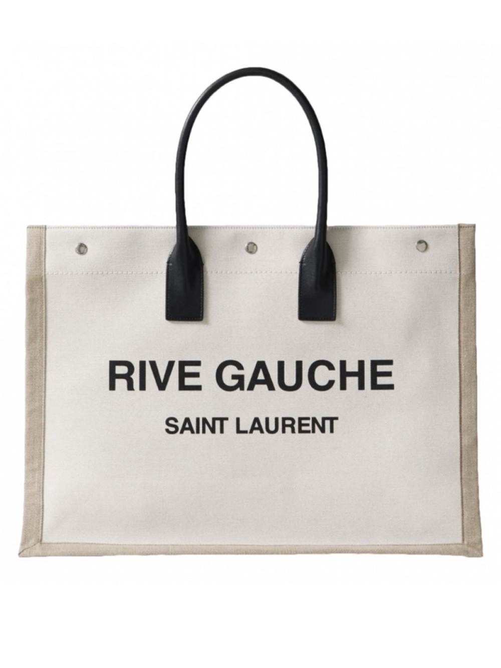 SAINT LAURENT Rive Gauche logo printed canvas large tote